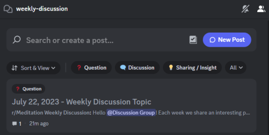 Weekly Discussion Forum